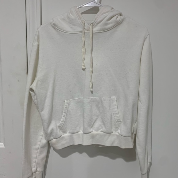 plain white cropped hoodie